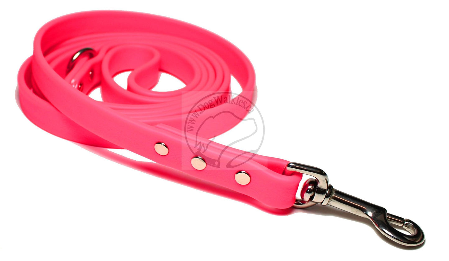 Neon Pink Biothane Dog Leash - Regular 16mm (5/8") width