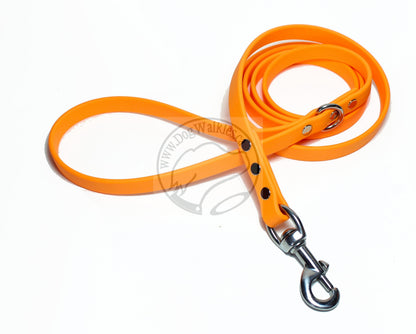 Bright Pumpkin Orange Biothane Dog Leash - Regular 16mm (5/8") width