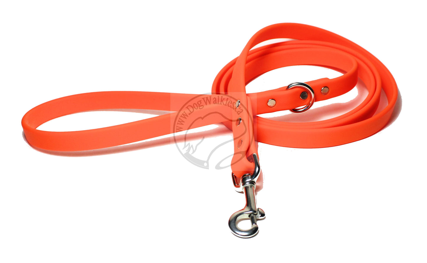 Neon Blaze Orange Biothane Dog Leash - Regular 16mm (5/8") width