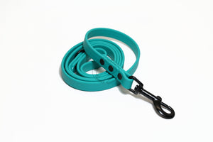 Matte Black Hardware Biothane Dog Leashes - 35 colours - all lengths & widths