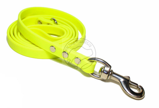 Neon Yellow Biothane Dog Leash - Regular 16mm (5/8") width