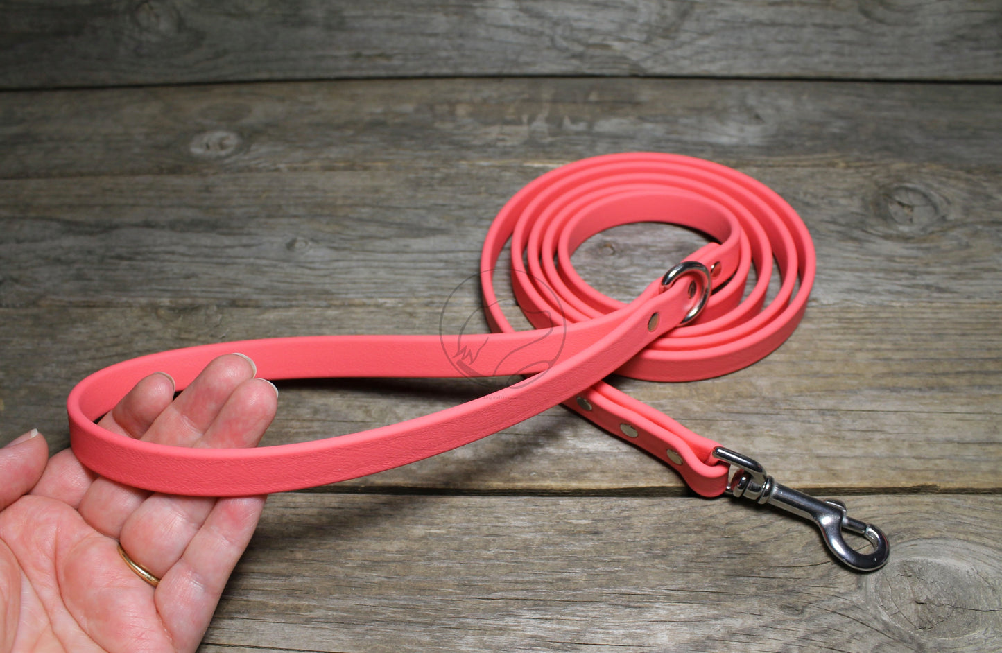 Peach Coral Biothane Dog Leash - Regular 16mm (5/8") width