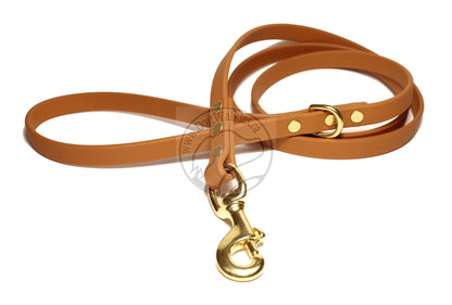 Caramel Brown Biothane Dog Leash - Regular 16mm (5/8") width