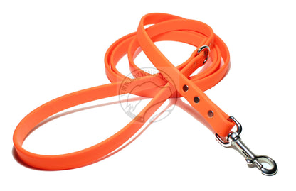 Neon Blaze Orange Biothane Dog Leash - Regular 16mm (5/8") width