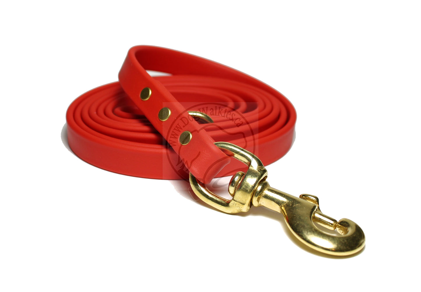 Poppy Red Biothane Dog Leash - Regular 16mm (5/8") width