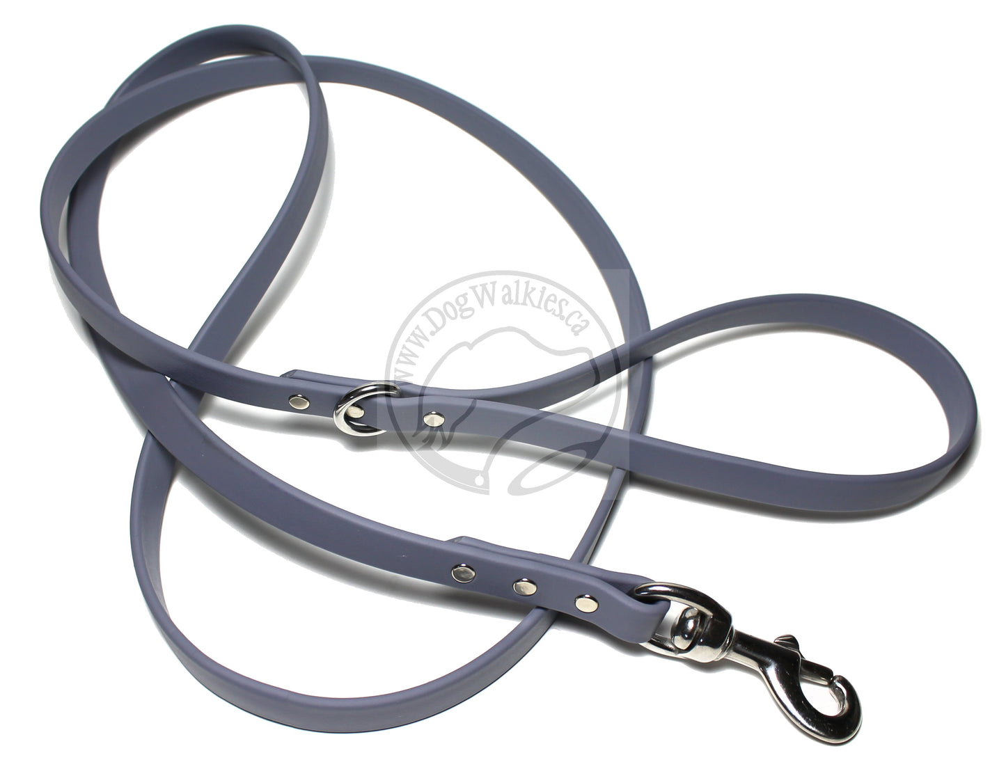 Stormy Grey or Gray Biothane Dog Leash - Regular 16mm (5/8") width