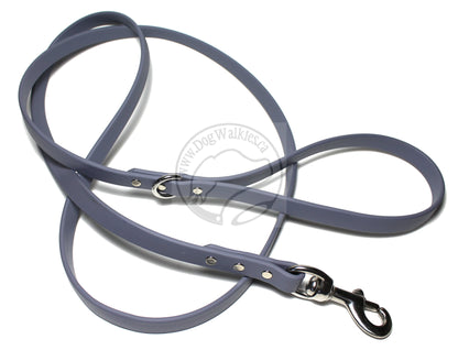 Stormy Grey or Gray Biothane Dog Leash - Regular 16mm (5/8") width