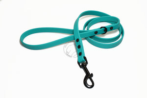 Matte Black Hardware Biothane Dog Leashes - 35 colours - all lengths & widths