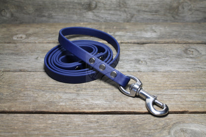 Navy Blue Biothane Dog Leash - Regular 16mm (5/8") width