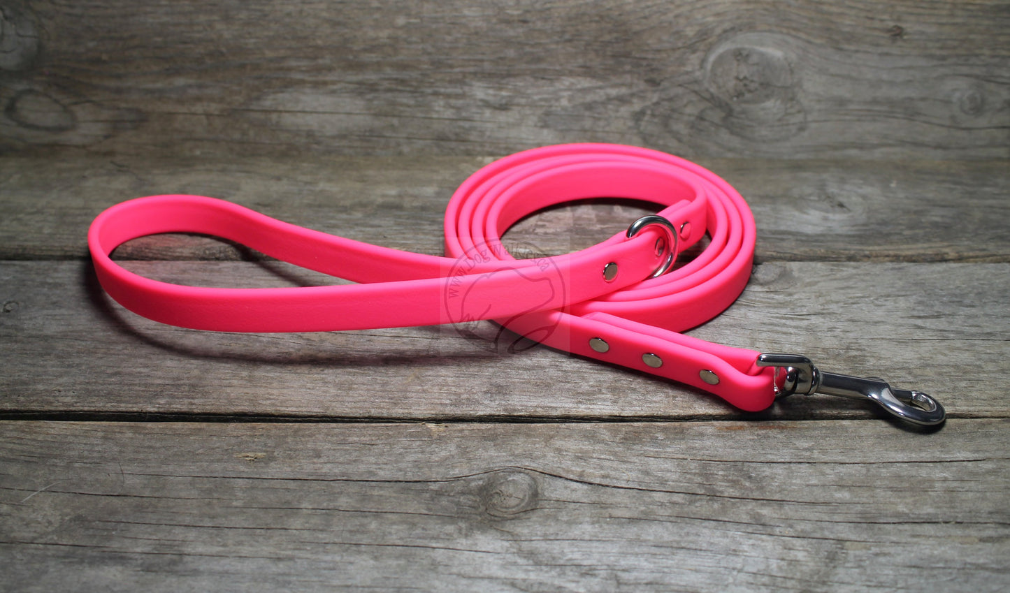 Neon Pink Biothane Dog Leash - Regular 16mm (5/8") width