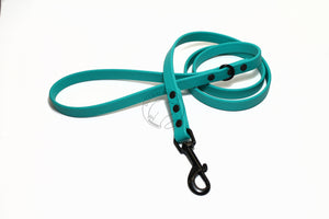 Matte Black Hardware Biothane Dog Leashes - 35 colours - all lengths & widths