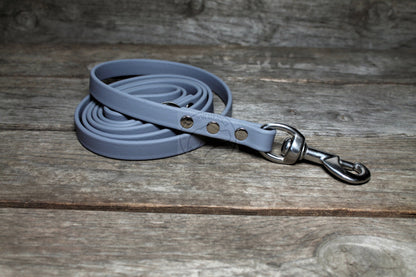 Stormy Grey or Gray Biothane Dog Leash - Regular 16mm (5/8") width