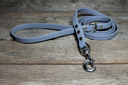 Stormy Grey or Gray Biothane Dog Leash - Regular 16mm (5/8") width