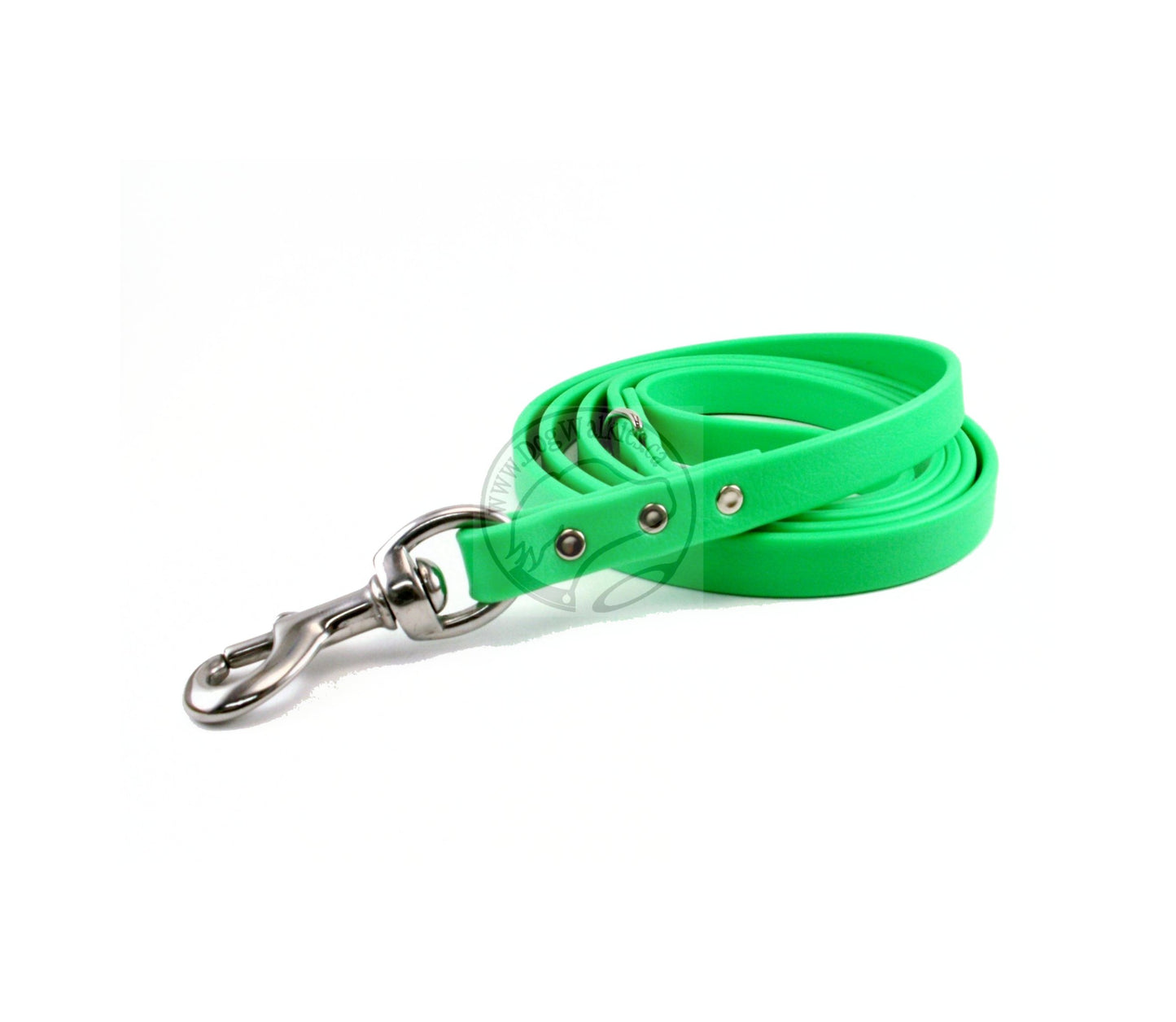 Neon Apple Green Biothane Dog Leash - Regular 16mm (5/8") width