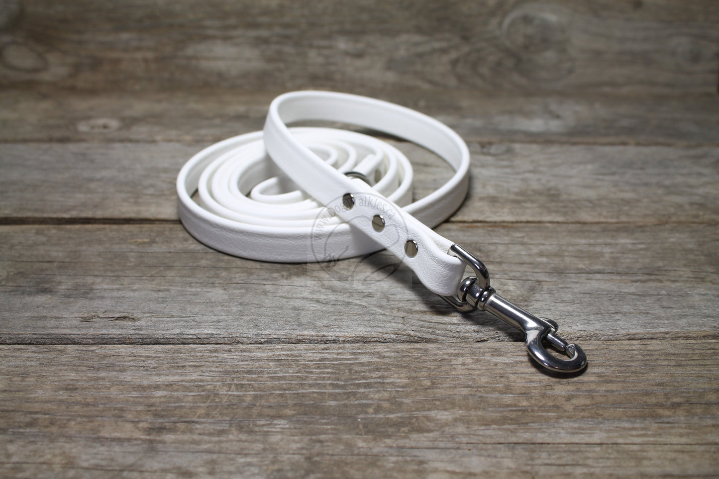 Snow White Biothane Dog Leash - Regular 16mm (5/8") width