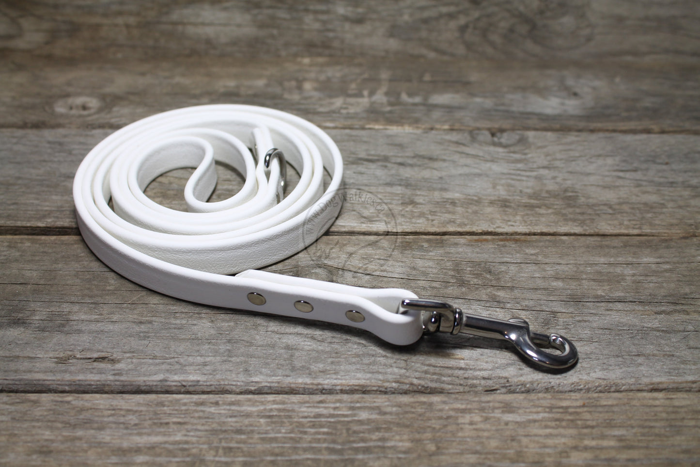 Snow White Biothane Dog Leash - Regular 16mm (5/8") width