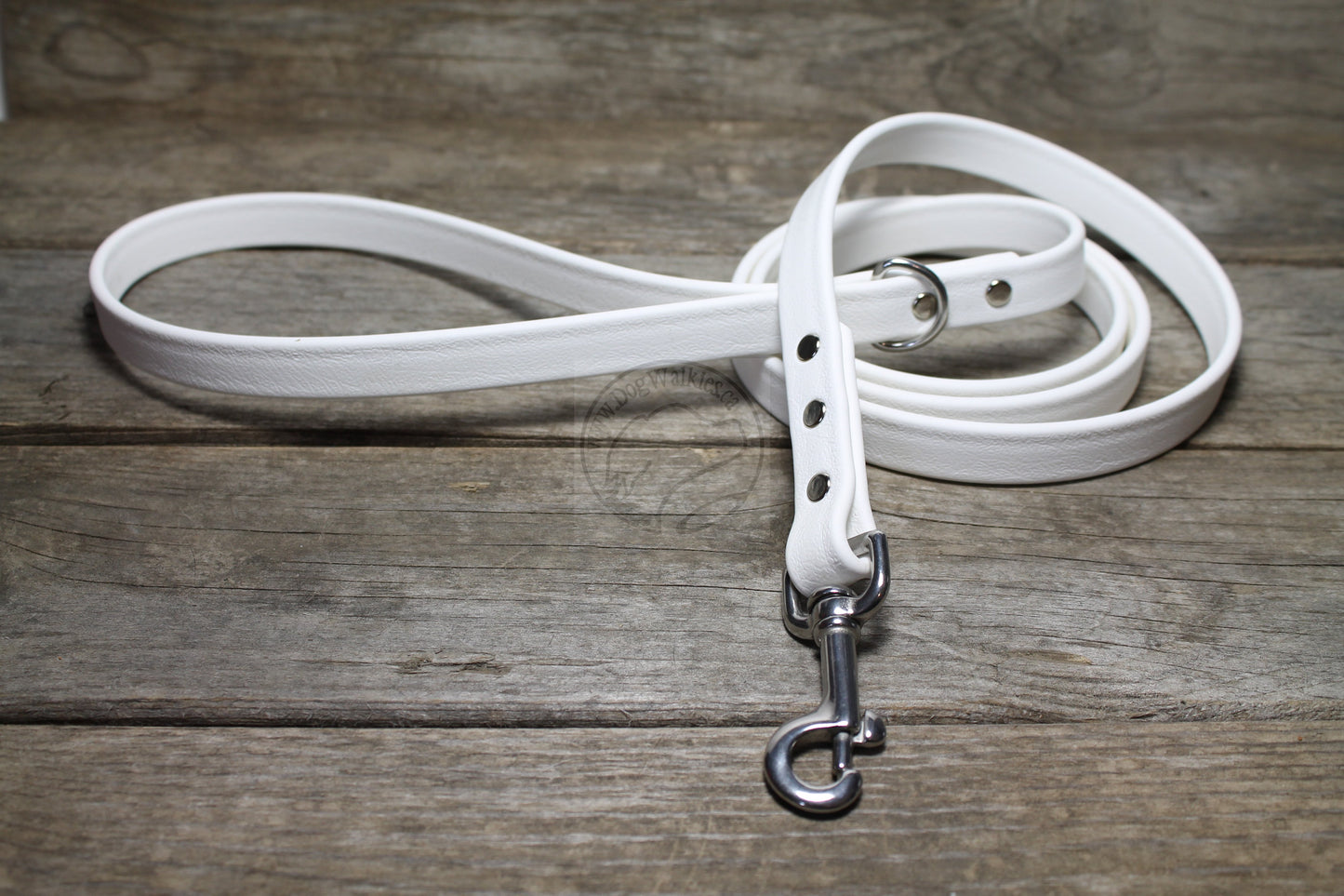 Snow White Biothane Dog Leash - Regular 16mm (5/8") width