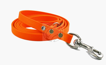 Neon Blaze Orange Biothane Dog Leash - Regular 16mm (5/8") width