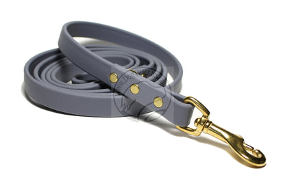 Stormy Grey or Gray Biothane Dog Leash - Regular 16mm (5/8") width