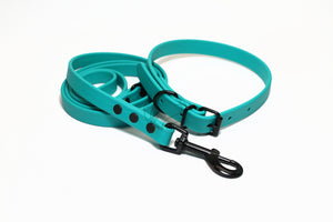 Matte Black Hardware Biothane Dog Leashes - 35 colours - all lengths & widths