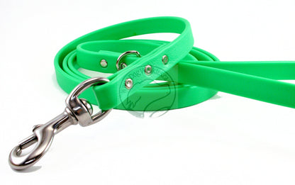 Neon Apple Green Biothane Dog Leash - Regular 16mm (5/8") width