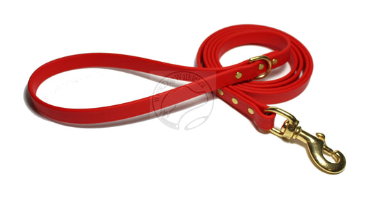 Poppy Red Biothane Dog Leash - Regular 16mm (5/8") width