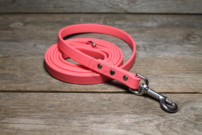 Peach Coral Biothane Dog Leash - Regular 16mm (5/8") width