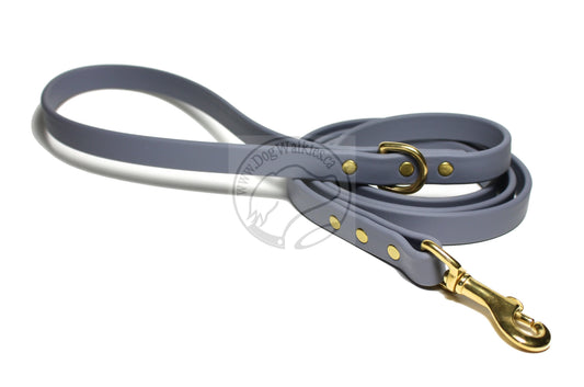 Stormy Grey or Gray Biothane Dog Leash - Regular 16mm (5/8") width
