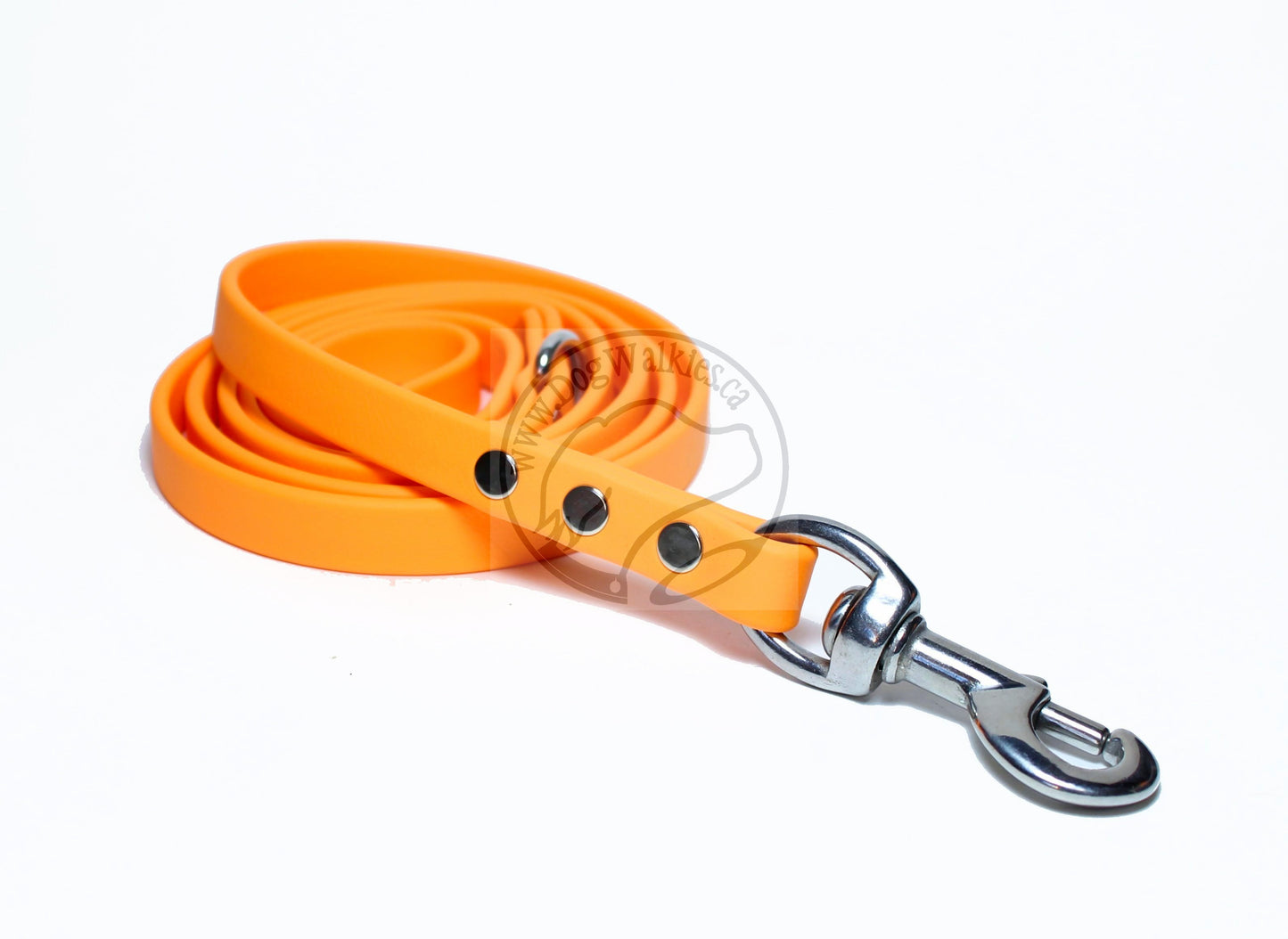 Bright Pumpkin Orange Biothane Dog Leash - Regular 16mm (5/8") width