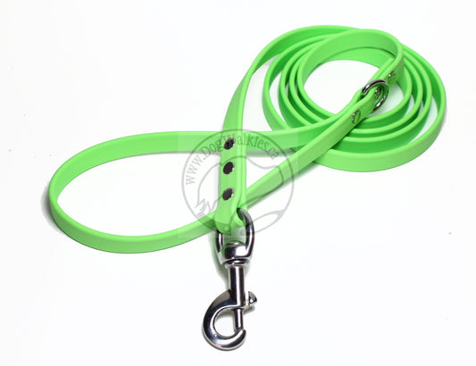 Lime Green Biothane Dog Leash - Regular 16mm (5/8") width