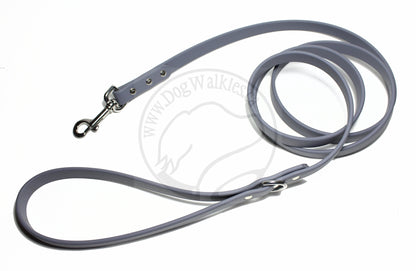 Stormy Grey or Gray Biothane Dog Leash - Regular 16mm (5/8") width