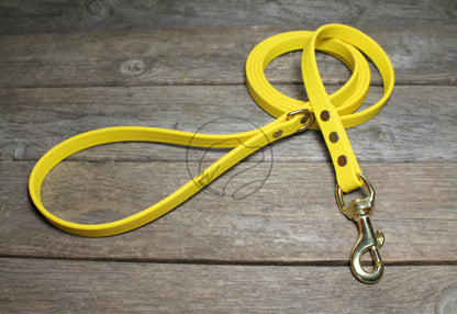 Sunflower Yellow Biothane Dog Leash - Regular 16mm (5/8") width