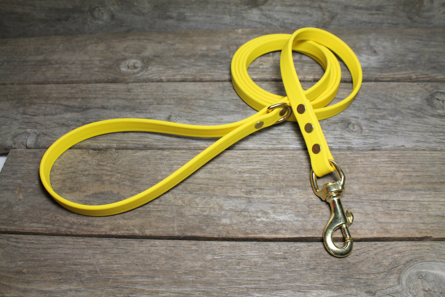 Sunflower Yellow Biothane Dog Leash - Regular 16mm (5/8") width