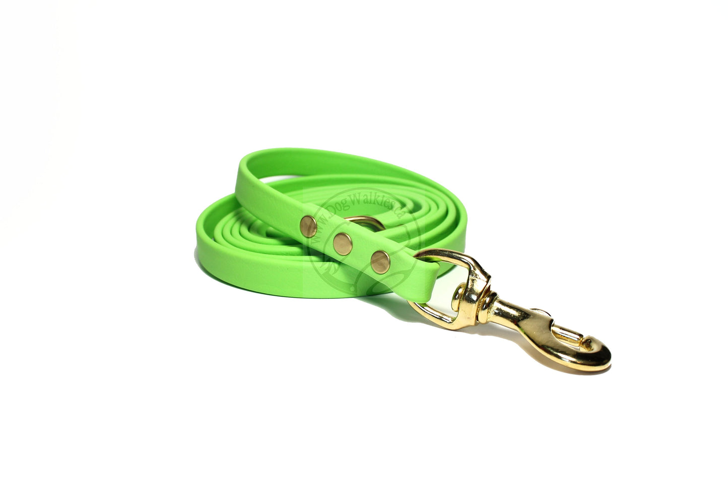 Lime Green Biothane Dog Leash - Regular 16mm (5/8") width