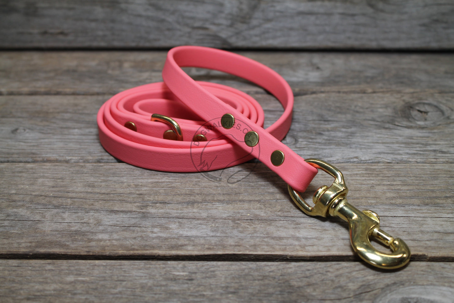 Peach Coral Biothane Dog Leash - Regular 16mm (5/8") width
