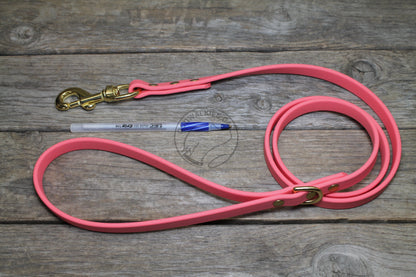 Peach Coral Biothane Dog Leash - Regular 16mm (5/8") width