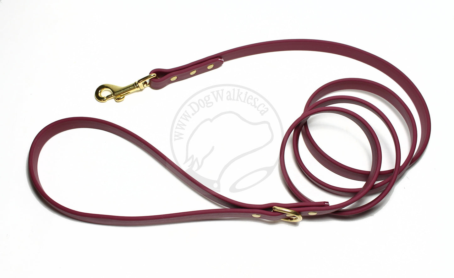 Wine Merlot Biothane Dog Leash - Regular 16mm (5/8") width