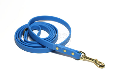 Caribbean Blue Biothane Dog Leash - Regular 16mm (5/8") width