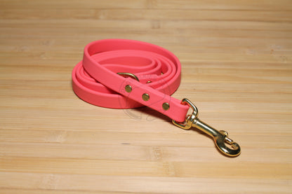 Peach Coral Biothane Dog Leash - Regular 16mm (5/8") width