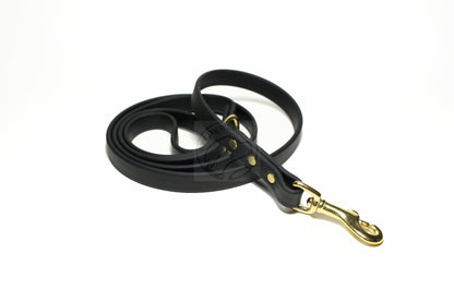 Jet Black Biothane Dog Leash - Regular 16mm (5/8") width