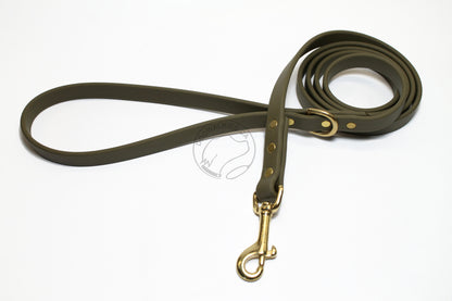Olive Green Biothane Dog Leash - Regular 16mm (5/8") width