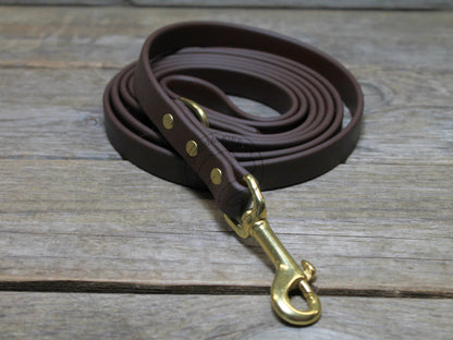 Dark Chocolate Brown Biothane Dog Leash - Regular 16mm (5/8") width