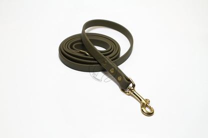 Olive Green Biothane Dog Leash - Regular 16mm (5/8") width