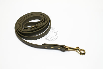 Olive Green Biothane Dog Leash - Regular 16mm (5/8") width