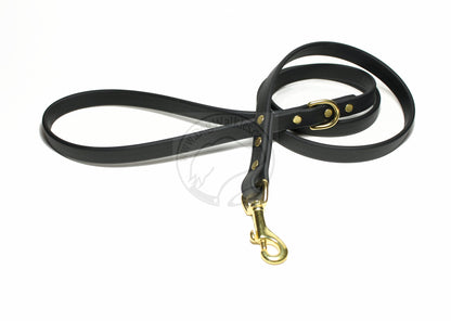 Jet Black Biothane Dog Leash - Regular 16mm (5/8") width