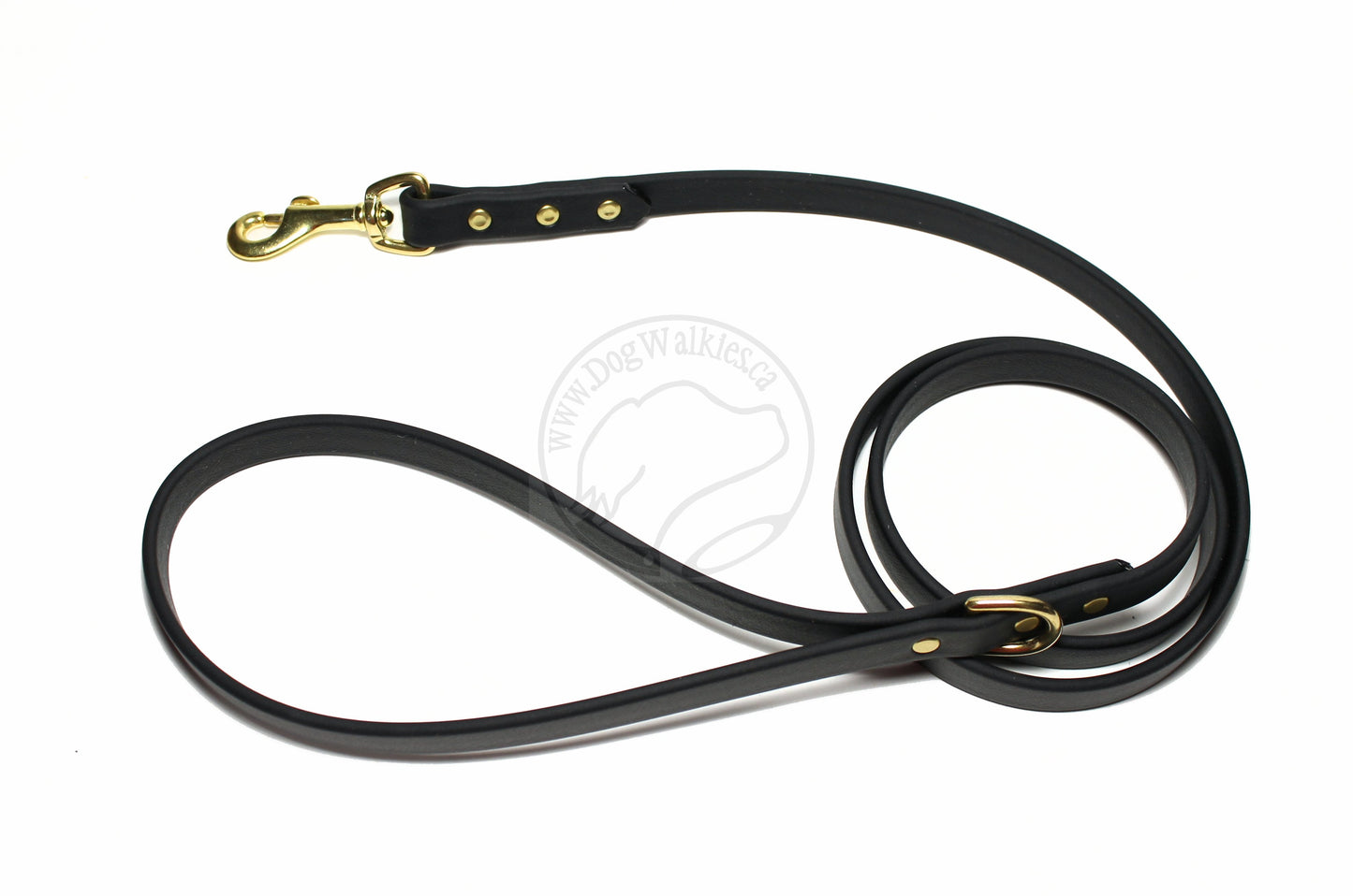 Jet Black Biothane Dog Leash - Regular 16mm (5/8") width