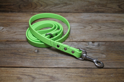 Lime Green Biothane Dog Leash - Regular 16mm (5/8") width