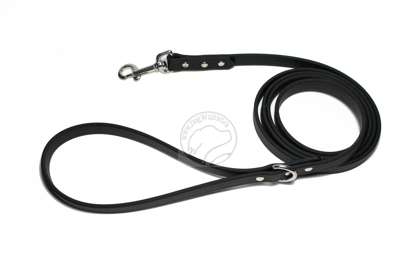 Jet Black Biothane Dog Leash - Regular 16mm (5/8") width