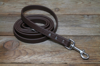Dark Chocolate Brown Biothane Dog Leash - Regular 16mm (5/8") width