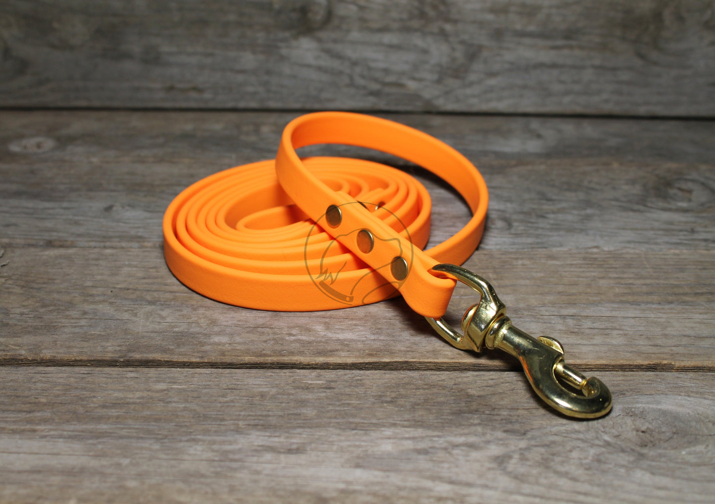 Bright Pumpkin Orange Biothane Dog Leash - Regular 16mm (5/8") width